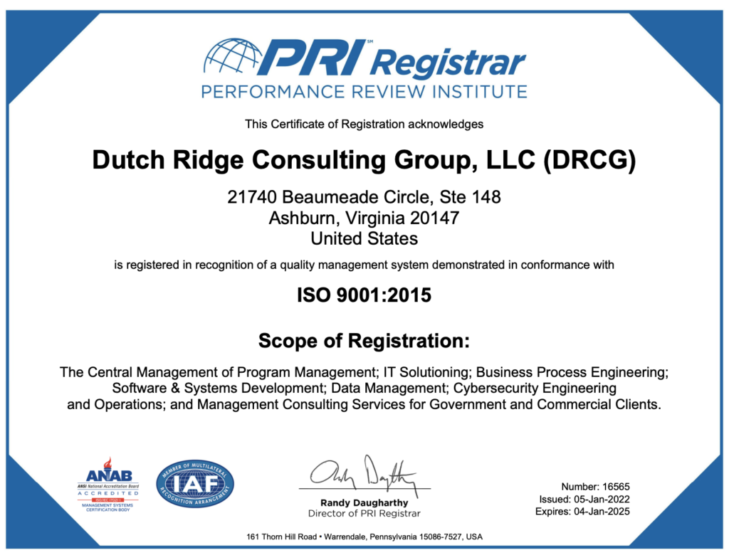DRCG ISO Certificate